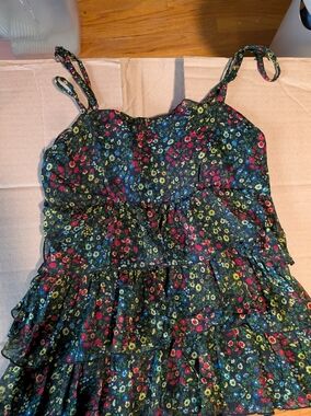 H&M Black Sheer Floral Mini Dress
